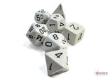 Chessex Dice Set: Opaque White w/Black (7)