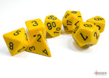 Chessex Dice Set: Opaque Yellow w/Black (7)