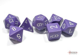 Chessex Dice Set: Opaque Purple w/White (7)