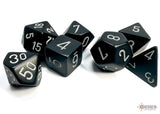 Chessex Dice Set: Opaque Black w/White (7)