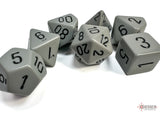 Chessex Dice Set: Opaque Dark Grey w/ Black (7)