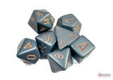 Chessex Dice Set: Opaque Dark Grey w/Copper (7)