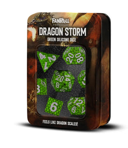 Dragon Storm Silicone Dice Set: Green Dragon Scales