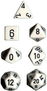 Chessex Dice Set: Opaque White w/Black (7)
