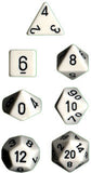 Chessex Dice Set: Opaque White w/Black (7)