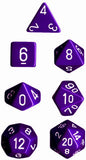 Chessex Dice Set: Opaque Purple w/White (7)