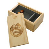 The Ark Premium Wooden Dice Tray with Etched Tribal Dragon Design