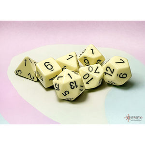 Chessex Dice Set: Opaque - Pastel Yellow/Black (7)