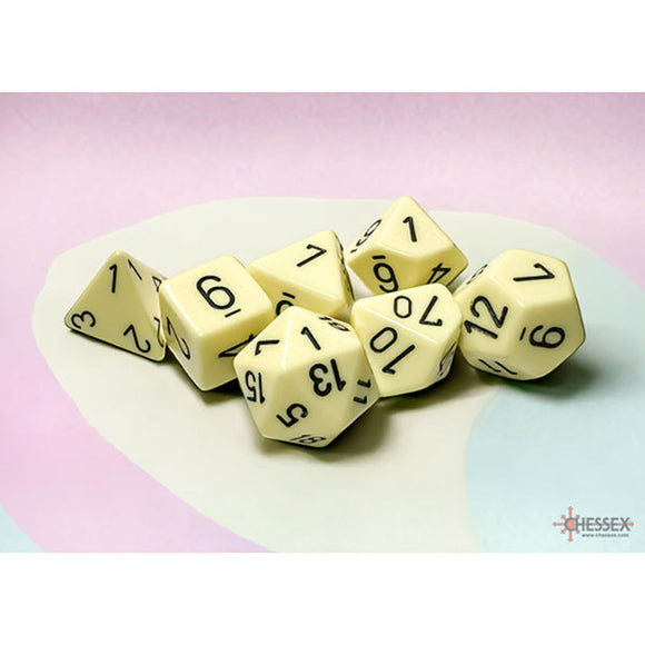 Chessex Dice Set: Opaque - Pastel Yellow/Black (7)