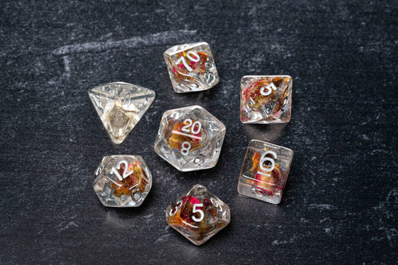 Rose Dice 16mm Resin Poly Dice Set