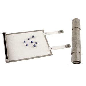 Scroll Dice Tray with Dice Storage - Gray