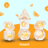 Orange Fruit Slice Dice Set