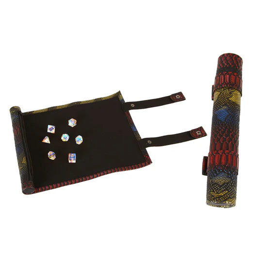 Scroll Dice Tray with Dice Storage - Rainbow