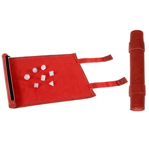 Scroll Dice Tray with Dice Storage - Red