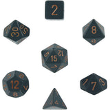 Chessex Dice Set: Opaque Dark Grey w/Copper (7)