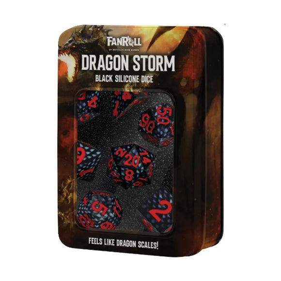 Dragon Storm Silicone Dice Set: Black Dragon Scales