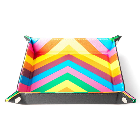 Metallic Dice Games: Velvet Folding Tray - Rainbow