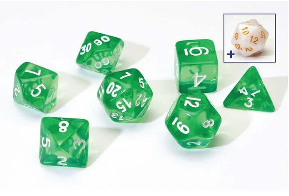 Translucent Green Resin Dice Set