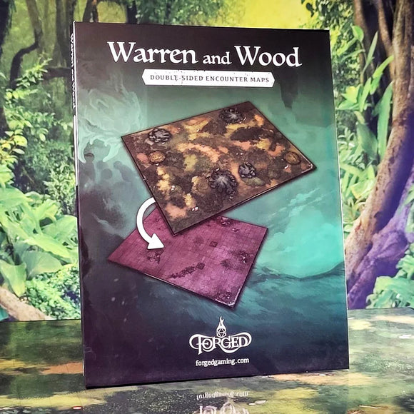 Warren and Wood Encounter Map--Wooded Forest and Dungeon Floor Double-Sided RPG Encounter Map