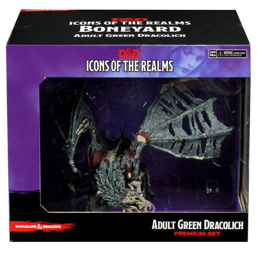 D&D Icons of the Realms Miniatures: Boneyard - Adult Green Dracolich Premium Figure