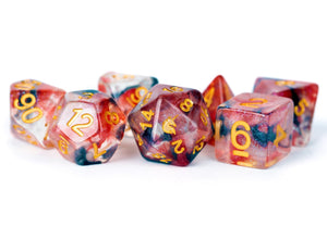 Metallic Dice Games: 16mm Polyhedral Set - Unicorn - Phoenix Ash (7)