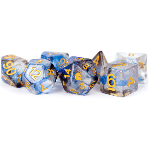 Metallic Dice Games: 16mm Polyhedral Set - Unicorn - Arctic Storm (7)