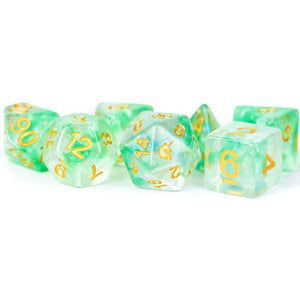 Metallic Dice Games: 16mm Polyhedral Set - Unicorn - Icy Everglades (7)