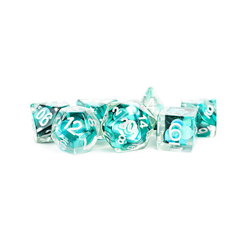 Metallic Dice Games: 16mm Polyhedral Set - Mermaid Scales