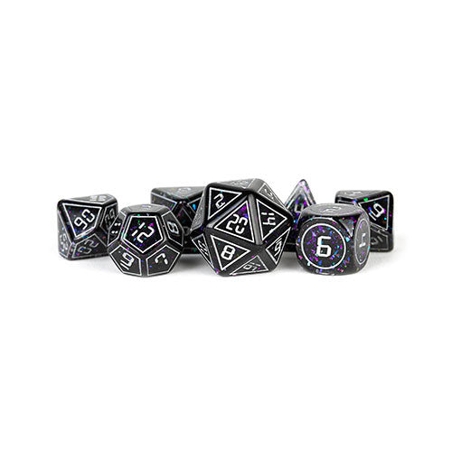 Metallic Dice Games: 16mm Polyhedral Set - Framed Void