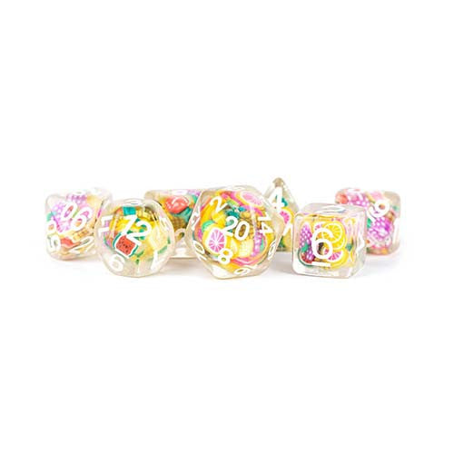 Metallic Dice Games: 16mm Polyhedral Set - Fruit