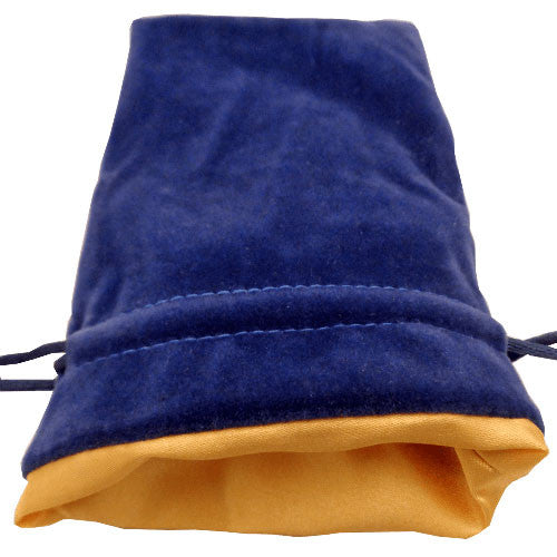 Metallic Dice Games: 6x8in Velvet Bag - Blue with Gold Lining