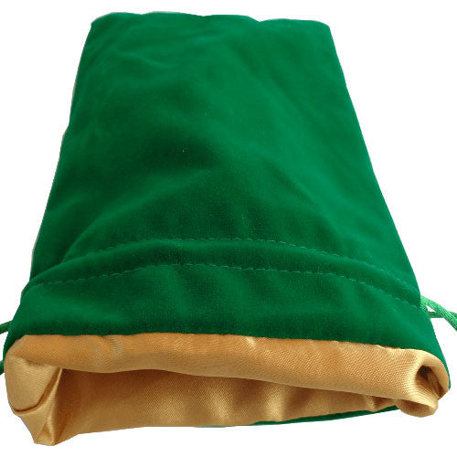 Metallic Dice Games: 6x8in Velvet Bag - Green with Gold Lining