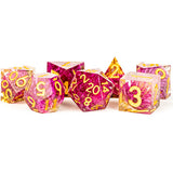Handcrafted Sharp Edge Resin Dice Set: Thousand Day Red (7)